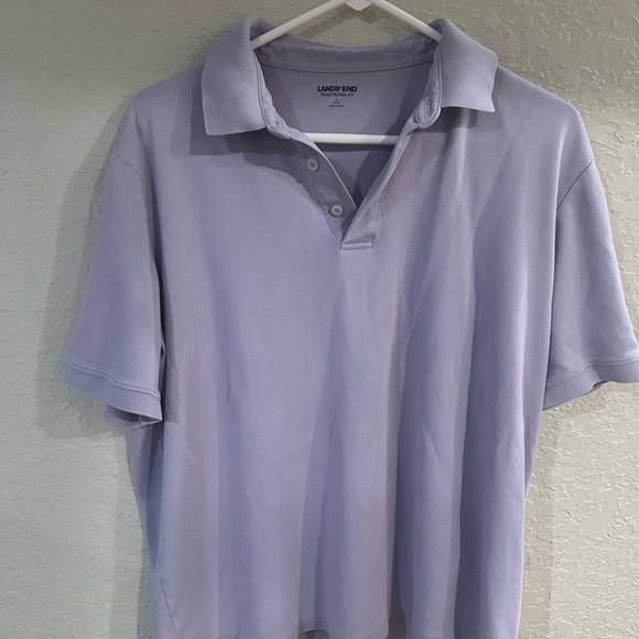 Lands' End Purple Polo Shirt Traditional Cotton-Blend Fit - Picture 1 of 4